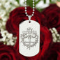 Man of God Cross 1 Timothy 6.11 Engraved Dog Tag Necklace Stainless Steel or 18k Gold w 24" Chain-Express Your Love Gifts
