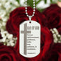 Man of God Pursuing 1 Timothy 6.11 Engraved Dog Tag Necklace Stainless Steel or 18k Gold w 24" Chain-Express Your Love Gifts