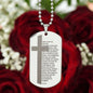 Lord's Prayer German Vater Unser Engraved Dog Tag Necklace Stainless Steel or 18k Gold w 24" Chain-Express Your Love Gifts