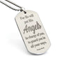 Angels Protect Psalm 91.11 Engraved Dog Tag Necklace Stainless Steel or 18k Gold w 24" Chain-Express Your Love Gifts