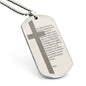 Lord's Prayer Engraved Dog Tag Necklace Stainless Steel or 18k Gold w 24" Chain-Express Your Love Gifts
