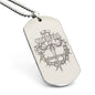 Man of God Cross 1 Timothy 6.11 Engraved Dog Tag Necklace Stainless Steel or 18k Gold w 24" Chain-Express Your Love Gifts