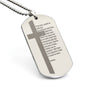 Lord's Prayer Russian Engraved Dog Tag Necklace Stainless Steel or 18k Gold w 24" Chain-Express Your Love Gifts