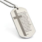 Lord's Prayer Italian Padre Nostro Engraved Dog Tag Necklace Stainless Steel or 18k Gold w 24" Chain-Express Your Love Gifts