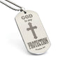 God is My Protection Psalm 91 Engraved Dog Tag Necklace Stainless Steel or 18k Gold w 24" Chain-Express Your Love Gifts
