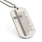 Lords Prayer Spanish Padre Nuestro Engraved Dog Tag Necklace Stainless Steel or 18k Gold w 24" Chain-Express Your Love Gifts