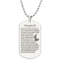 Psalm 23 French Psaume 23 Engraved Dog Tag Necklace Stainless Steel or 18k Gold w 24" Chain-Express Your Love Gifts
