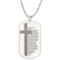 Lord's Prayer German Vater Unser Engraved Dog Tag Necklace Stainless Steel or 18k Gold w 24" Chain-Express Your Love Gifts