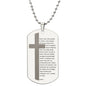 Lords Prayer Polish Ojcze Nasz Engraved Dog Tag Necklace Stainless Steel or 18k Gold w 24" Chain-Express Your Love Gifts