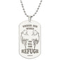 Psalm 91 Refuge Under His Wings Engraved Dog Tag Necklace Stainless Steel or 18k Gold w 24" Chain-Express Your Love Gifts