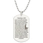 Psalm 23 Portuguese Salmo 23 Engraved Dog Tag Necklace Stainless Steel or 18k Gold w 24" Chain-Express Your Love Gifts