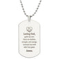 Social Worker's Prayer Engraved Dog Tag Necklace Stainless Steel or 18k Gold w 24" Chain-Express Your Love Gifts