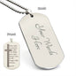 Spanish Juan 3:16 Engraved Dog Tag Bible Necklace Stainless Steel or 18k Gold w 24" Chain-Express Your Love Gifts