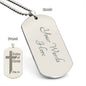 Soldier of Christ 2 Tim 2 3 Engraved Dog Tag Necklace Stainless Steel or 18k Gold w 24" Chain-Express Your Love Gifts