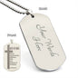Man of God Pursuing 1 Timothy 6.11 Engraved Dog Tag Necklace Stainless Steel or 18k Gold w 24" Chain-Express Your Love Gifts