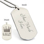 GOAT Greatest of All Time Engraved Dog Tag Necklace Stainless Steel or 18k Gold w 24" Chain-Express Your Love Gifts