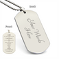 The 10 Commandments 십계명 Engraved Dog Tag Bible Necklace Stainless Steel or 18k Gold w 24" Chain-Express Your Love Gifts