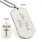 Man of God 1 Timothy 6.11 Engraved Dog Tag Necklace Stainless Steel or 18k Gold w 24" Chain-Express Your Love Gifts