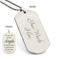 Angels Protect Psalm 91.11 Engraved Dog Tag Necklace Stainless Steel or 18k Gold w 24" Chain-Express Your Love Gifts