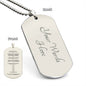 Ten Commandments Chinese Engraved Dog Tag Necklace Stainless Steel or 18k Gold w 24" Chain-Express Your Love Gifts