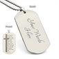 Everlasting Life John 3:16 Engraved Dog Tag Bible Necklace Stainless Steel or 18k Gold w 24" Chain-Express Your Love Gifts