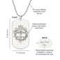 Man of God Cross 1 Timothy 6.11 Engraved Dog Tag Necklace Stainless Steel or 18k Gold w 24" Chain-Express Your Love Gifts