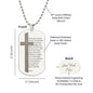 Lord's Prayer Italian Padre Nostro Engraved Dog Tag Necklace Stainless Steel or 18k Gold w 24" Chain-Express Your Love Gifts