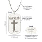 Fear No Evil Psalm 23.4 Engraved Dog Tag Necklace Stainless Steel or 18k Gold w 24" Chain-Express Your Love Gifts