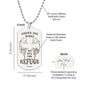 Psalm 91 Refuge Under His Wings Engraved Dog Tag Necklace Stainless Steel or 18k Gold w 24" Chain-Express Your Love Gifts