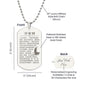 Psalm 23 Chinese Engraved Dog Tag Necklace Stainless Steel or 18k Gold w 24" Chain-Express Your Love Gifts