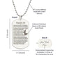 Psalm 23 French Psaume 23 Engraved Dog Tag Necklace Stainless Steel or 18k Gold w 24" Chain-Express Your Love Gifts