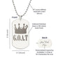 GOAT Greatest of All Time Engraved Dog Tag Necklace Stainless Steel or 18k Gold w 24" Chain-Express Your Love Gifts