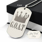 GOAT Greatest of All Time Engraved Dog Tag Necklace Stainless Steel or 18k Gold w 24" Chain-Express Your Love Gifts