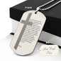 Lord's Prayer Engraved Dog Tag Necklace Stainless Steel or 18k Gold w 24" Chain-Express Your Love Gifts
