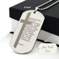 Lord's Prayer Chinese Engraved Dog Tag Necklace Stainless Steel or 18k Gold w 24" Chain-Express Your Love Gifts