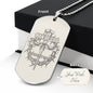 Man of God Cross 1 Timothy 6.11 Engraved Dog Tag Necklace Stainless Steel or 18k Gold w 24" Chain-Express Your Love Gifts