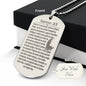 Psalm 23 Portuguese Salmo 23 Engraved Dog Tag Necklace Stainless Steel or 18k Gold w 24" Chain-Express Your Love Gifts