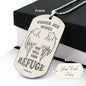Psalm 91 Refuge Under His Wings Engraved Dog Tag Necklace Stainless Steel or 18k Gold w 24" Chain-Express Your Love Gifts