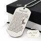 Psalm 23 French Psaume 23 Engraved Dog Tag Necklace Stainless Steel or 18k Gold w 24" Chain-Express Your Love Gifts