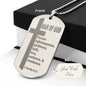 Man of God Pursuing 1 Timothy 6.11 Engraved Dog Tag Necklace Stainless Steel or 18k Gold w 24" Chain-Express Your Love Gifts