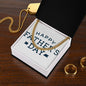 To My Dad Happy Father's Day Message Card Plain Blue Cuban Chain-Express Your Love Gifts