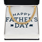 To My Dad Happy Father's Day Message Card Plain Blue Cuban Chain-Express Your Love Gifts