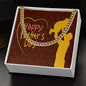 To My Dad Happy Father's Day Message Card Father & Child Cuban Chain-Express Your Love Gifts