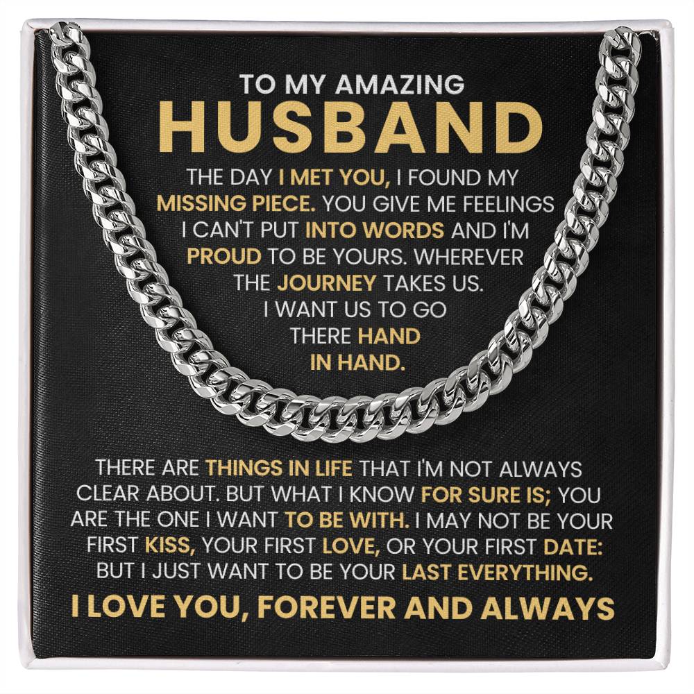 To My Husband – Side by Side Cuban Chain Necklace-Express Your Love Gifts