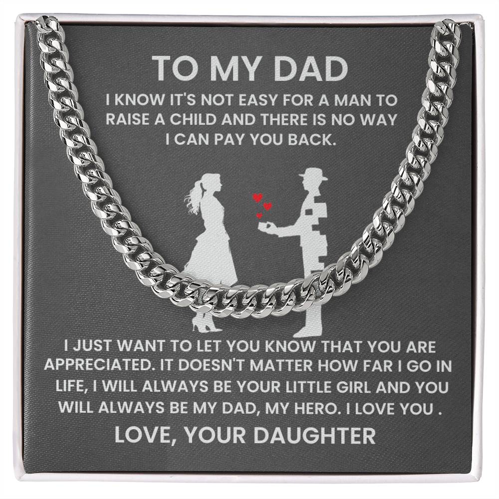 To My Dad You Are Appreciated Cuban Chain Necklace-Express Your Love Gifts