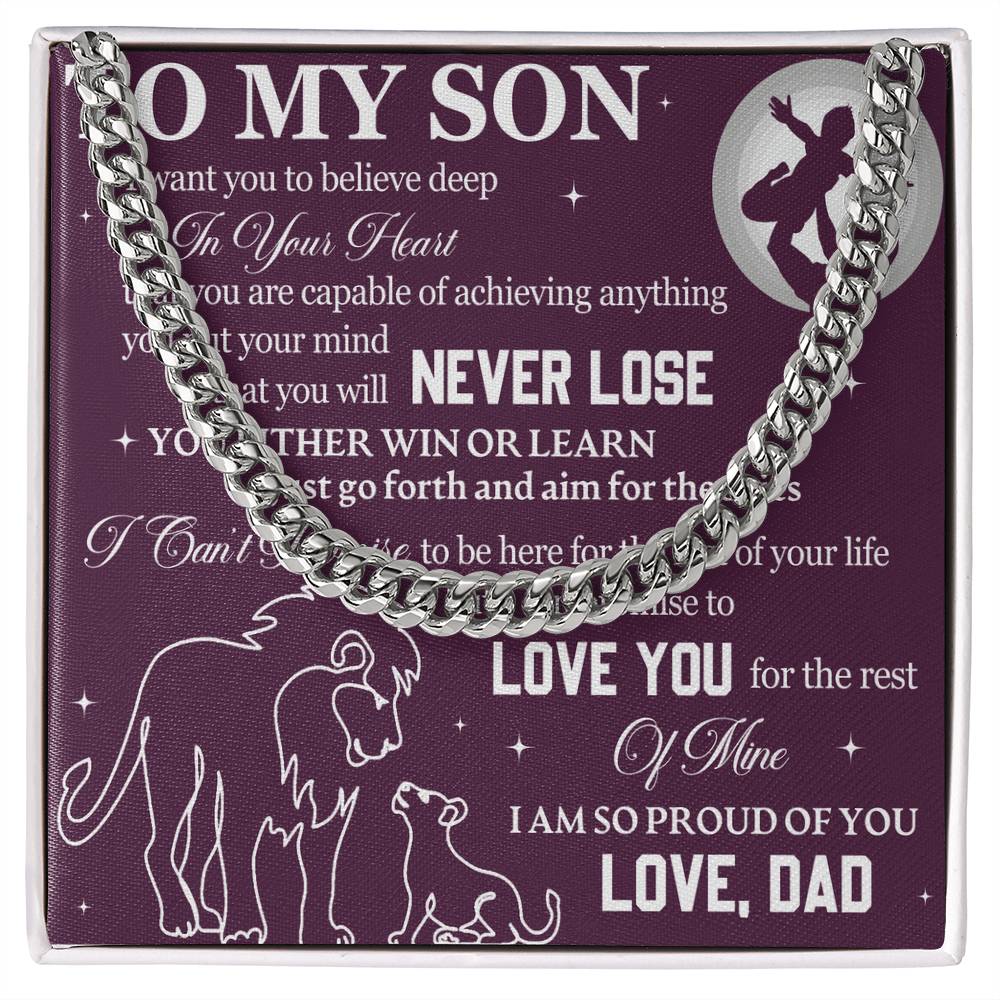 To My Son – Never Lose Cuban Link Chain Necklace-Express Your Love Gifts
