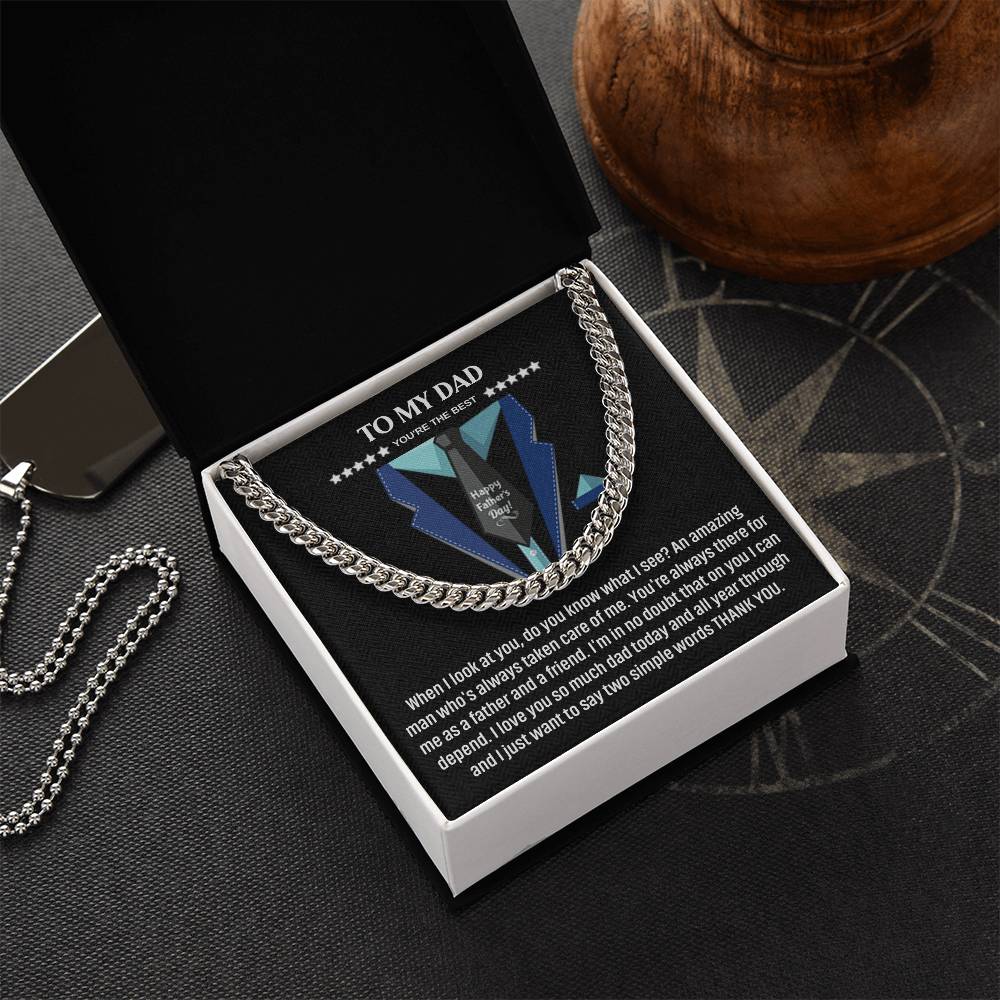 To My Dad Amazing Man Cuban Chain Necklace-Express Your Love Gifts