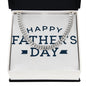 To My Dad Happy Father's Day Message Card Plain Blue Cuban Chain-Express Your Love Gifts