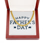 To My Dad Happy Father's Day Message Card Plain Blue Cuban Chain-Express Your Love Gifts