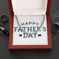 To My Dad Happy Father's Day Message Card Plain Blue Cuban Chain-Express Your Love Gifts